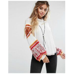 Free People White Northern Lights Jumper